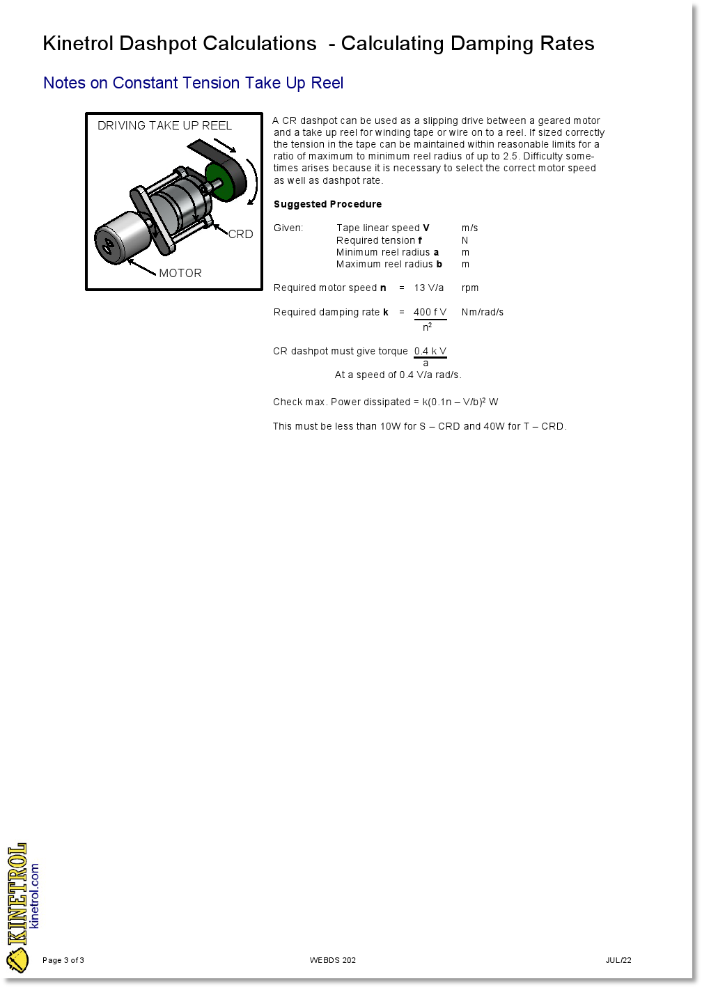 Kinetrol Rotary Dashpots, Vane Dashpots, Continuous Rotation Dashpots