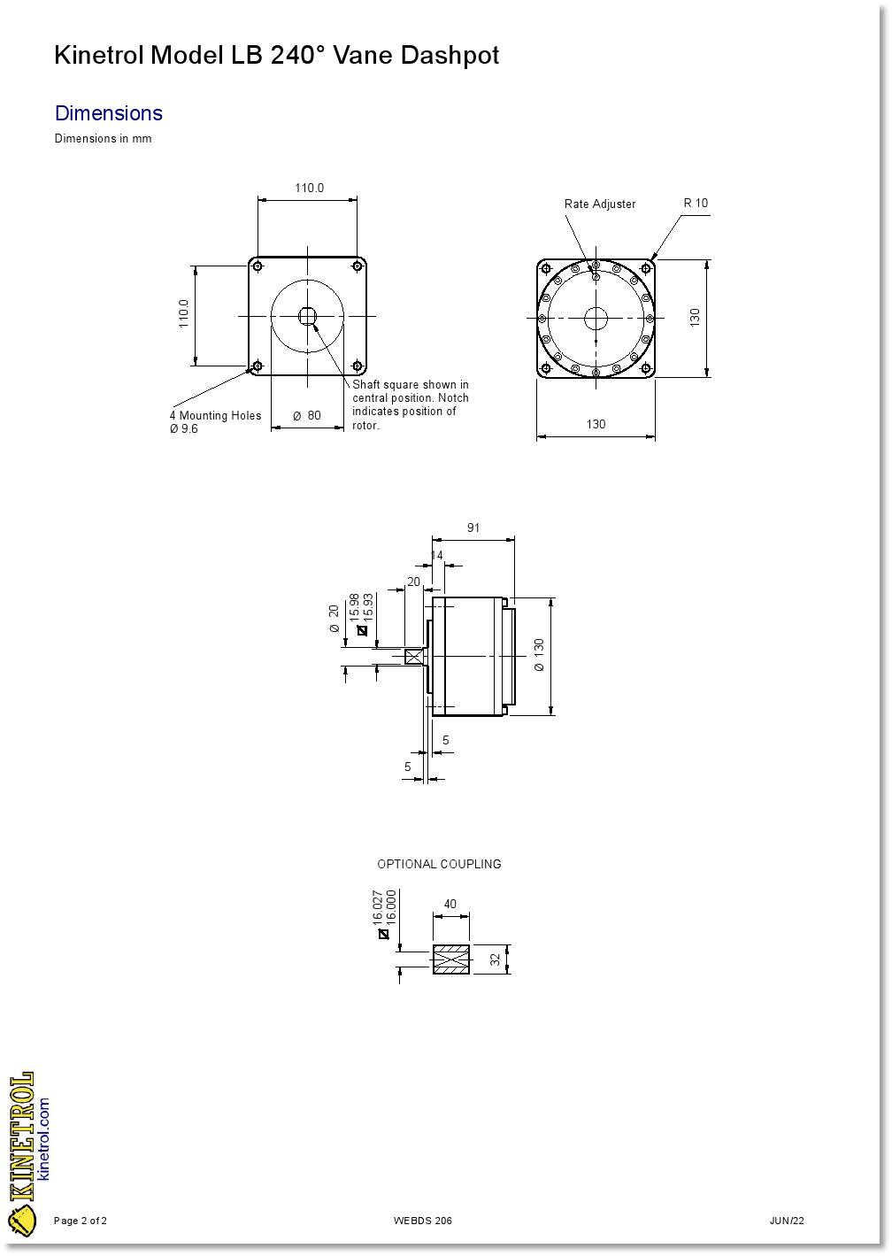 Powerite UK Dashpots Model LB Dashpot